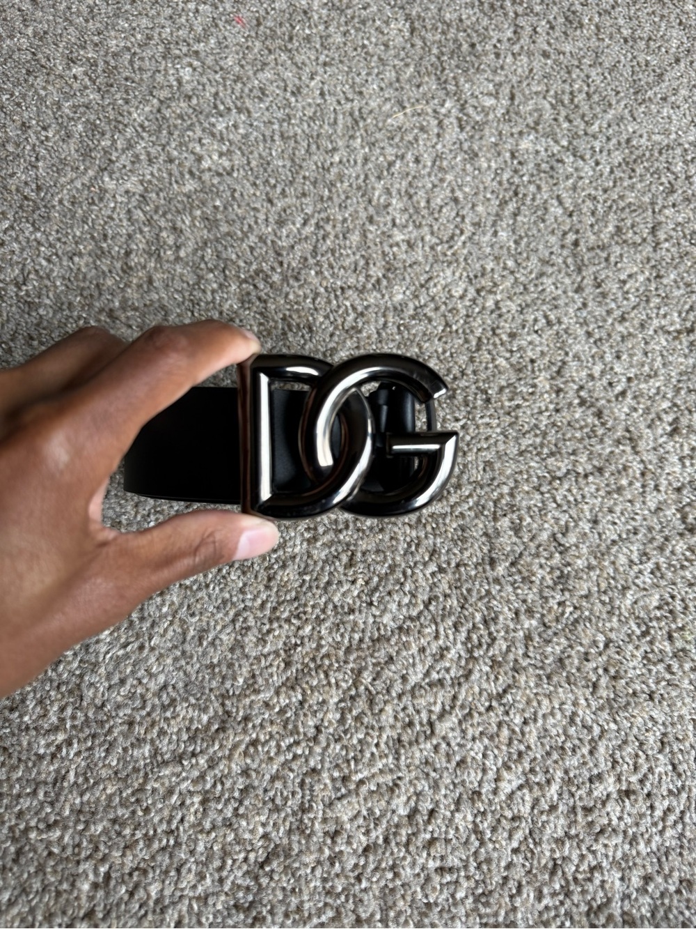 DOLCE & GABBANA Black DG Logo Belt